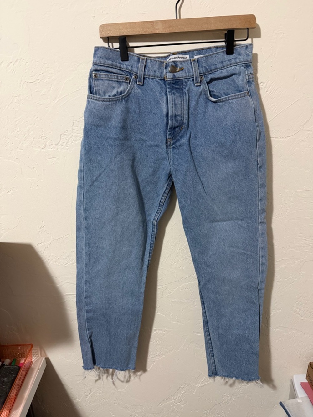 American Apparel Light Blue Slim Straight Jeans